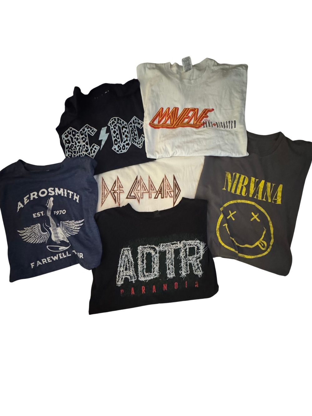 Assorted Vintage Band Graphic TShirt Bundle Various Sizes